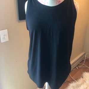 Workout Tank Top w/ Mesh Detail and Back Slit